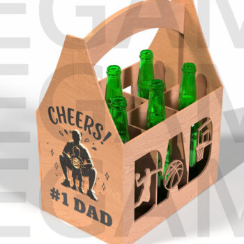 Intra απο ξύλο plywood 3mm-4mm πάχος Basketball Dad Beer Caddy Δίασταση 15x15 cm INTRAFABR-122438256 - Image 4