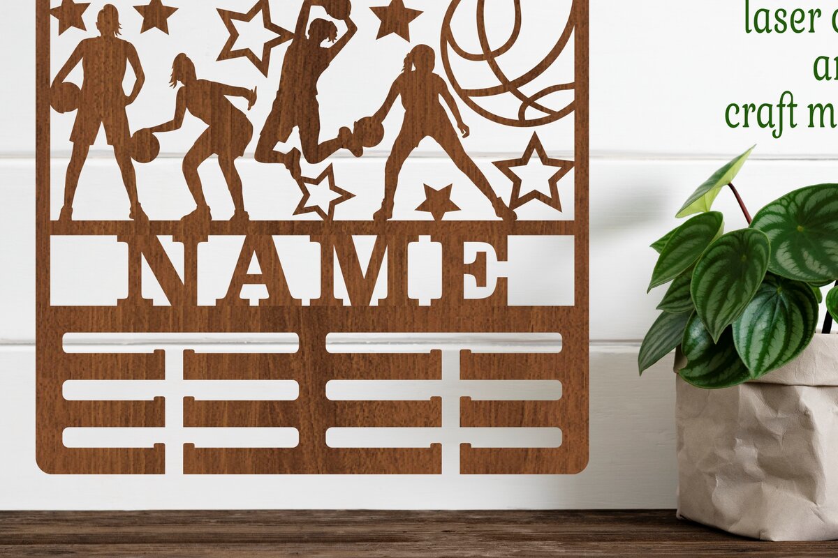 Intra απο ξύλο plywood 3mm-4mm πάχος Μπάσκετ Γυναικείο Όνομα Κάτοχος Μεταλλίου Δίασταση 34x34 cm INTRAFABR-68185323