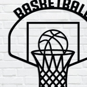 Intra απο ξύλο plywood 3mm-4mm πάχος Μπάσκετ Μεταλλική Τέχνη τοίχου, Δίασταση 40x40 cm INTRAFABR-89211546