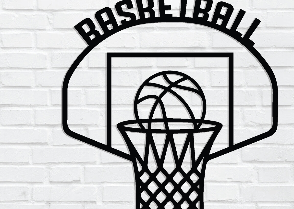 Intra απο ξύλο plywood 3mm-4mm πάχος Μπάσκετ Μεταλλική Τέχνη τοίχου, Δίασταση 40x40 cm INTRAFABR-89211546