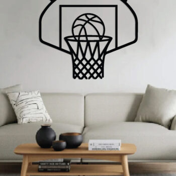 Intra απο ξύλο plywood 3mm-4mm πάχος Μπάσκετ Μεταλλική Τέχνη τοίχου, Δίασταση 40x40 cm INTRAFABR-89211546 - Image 3