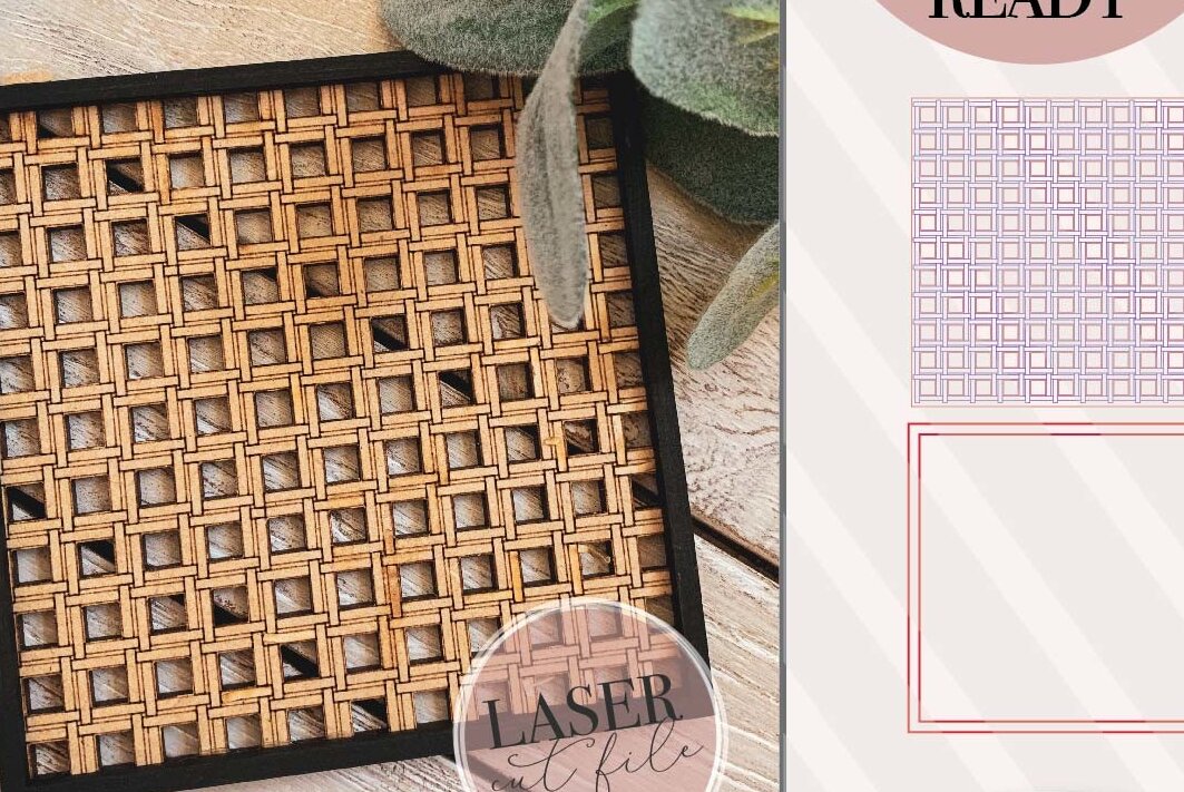 Intra απο ξύλο plywood 3mm-4mm πάχος Πλαίσιο με μοτίβο καλαθοποιίας Δίασταση 20x30 cm INTRAFABR-70528448