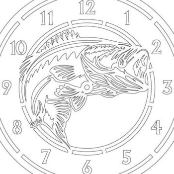 Intra απο ξύλο plywood 3mm-4mm πάχος Πρότυπο κοπής ρολογιού ψαριών μπας Δίασταση 15x15 cm INTRAFABR-68289786 - Image 2