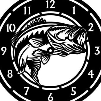 Intra απο ξύλο plywood 3mm-4mm πάχος Πρότυπο κοπής ρολογιού ψαριών μπας Δίασταση 15x15 cm INTRAFABR-68289786 - Image 1