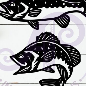 Intra απο ξύλο plywood 3mm-4mm πάχος Bass Fish Silhouette Τέχνη τοίχου με Δίασταση 24x24 cm INTRAFABR-120809087 - Image 2