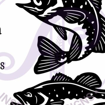 Intra απο ξύλο plywood 3mm-4mm πάχος Bass Fish Silhouette Τέχνη τοίχου με Δίασταση 24x24 cm INTRAFABR-120809087 - Image 4
