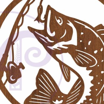 Intra απο ξύλο plywood 3mm-4mm πάχος Bass Fishing Wall Art Sign, Δίασταση 10x10 cm INTRAFABR-113085213 - Image 3