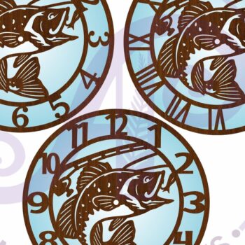 Intra απο ξύλο plywood 3mm-4mm πάχος Ρολόι τοίχου Bass Fishing  Cut  Δίασταση 8x8 cm INTRAFABR-111698731 - Image 4