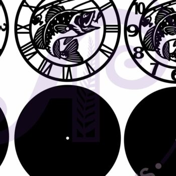 Intra απο ξύλο plywood 3mm-4mm πάχος Ρολόι τοίχου Bass Fishing  Cut  Δίασταση 8x8 cm INTRAFABR-111698731 - Image 5