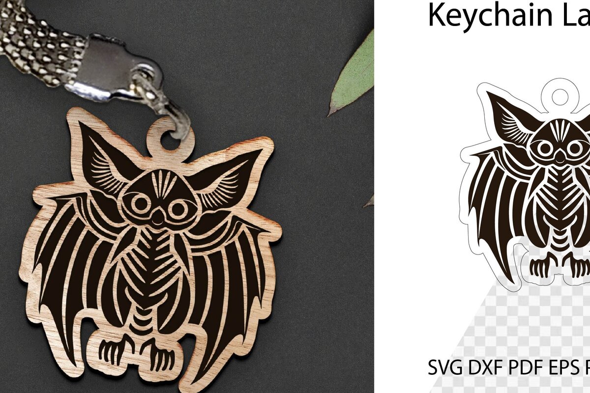 Intra απο ξύλο plywood 3mm-4mm πάχος Νυχτερίδα .μπρελόκ. Δίασταση 5x2 cm INTRAFABR-100065882