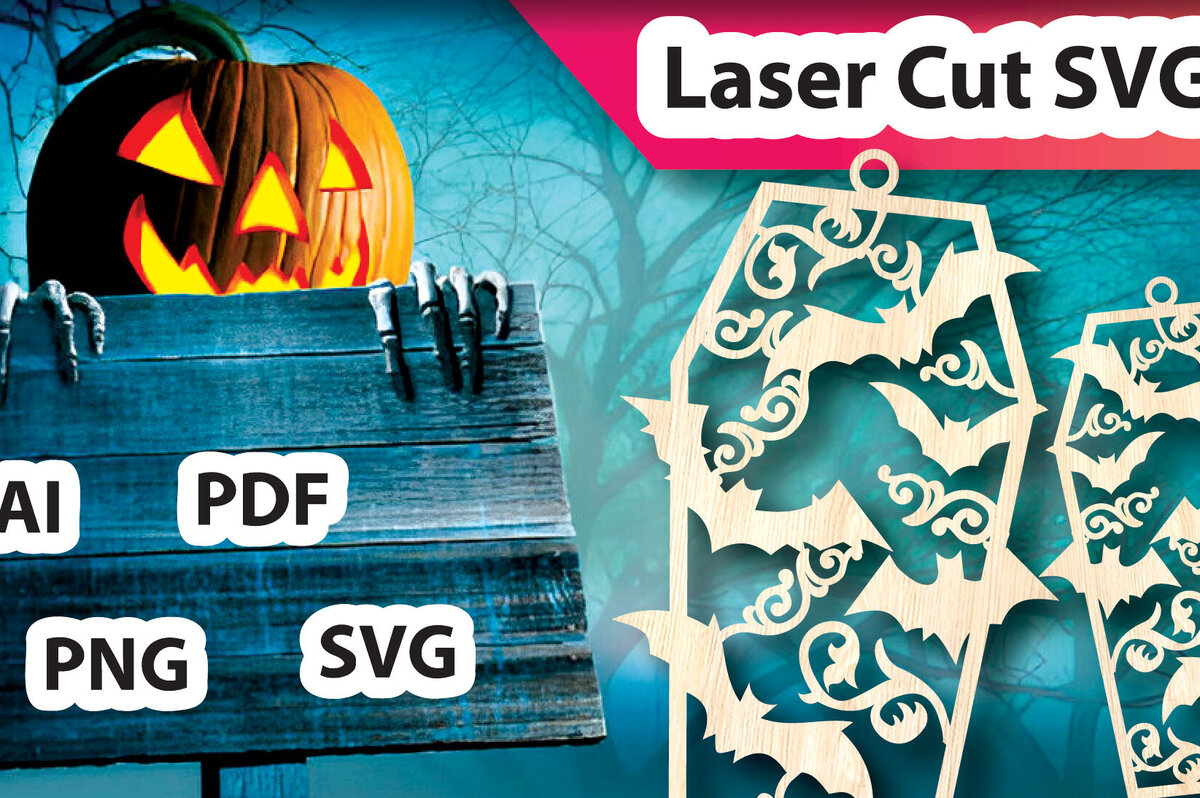 Intra απο ξύλο plywood 3mm-4mm πάχος Νυχτερίδες σε αποκριάτικα στολίδια φέρετρων Δίασταση 8x8 cm INTRAFABR-104601645