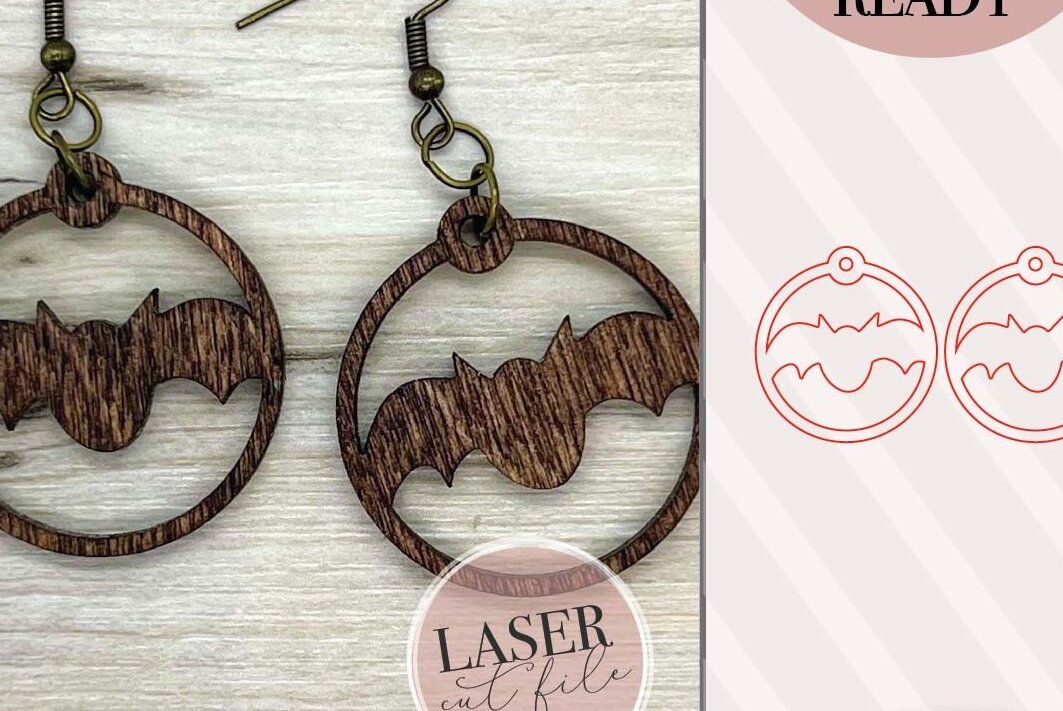 Intra απο ξύλο plywood 3mm-4mm πάχος Σκουλαρίκια λέιζερ Bats Δίασταση 3x3 cm INTRAFABR-73929674