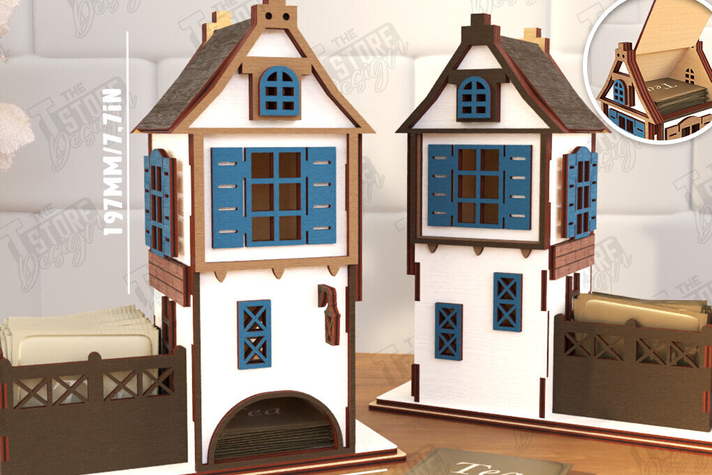 Intra απο ξύλο plywood 3mm-4mm πάχος κοπής με λέιζερ για τσαγιού Βαυαρίας | CNC Δίασταση 15x15 cm INTRAFABR-123840391 - Image 6