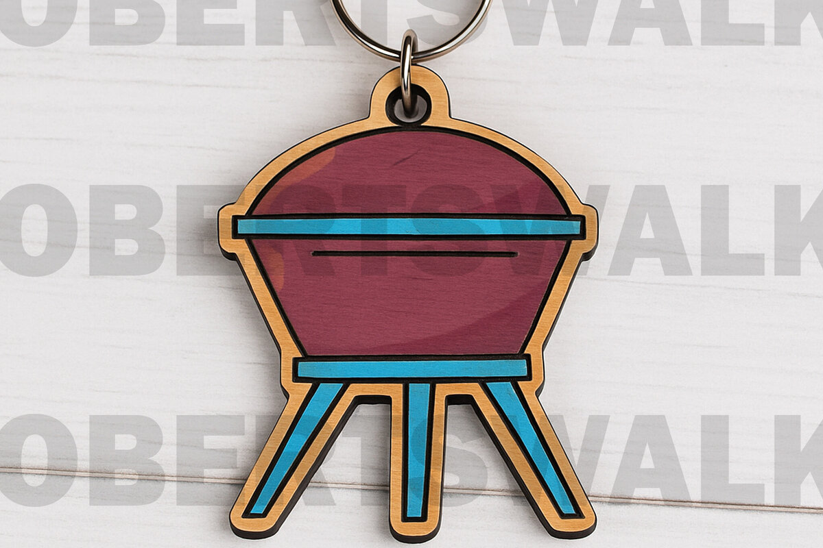 Intra απο ξύλο plywood 3mm-4mm πάχος Μπρελόκ BBQ Grill Δίασταση 6x6 cm INTRAFABR-123332691 - Image 1