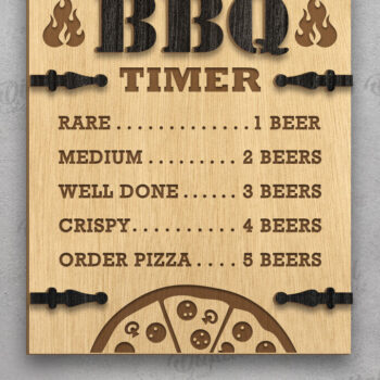 Intra απο ξύλο plywood 3mm-4mm πάχος BBQ Timer Signs Cut  Δίασταση 30x20 cm INTRAFABR-123141978 - Image 2