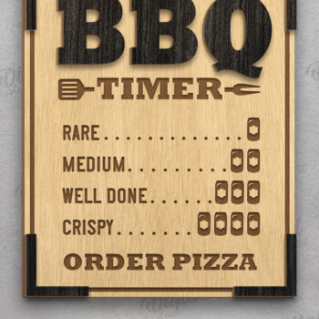 Intra απο ξύλο plywood 3mm-4mm πάχος BBQ Timer Signs Cut  Δίασταση 30x20 cm INTRAFABR-123141978 - Image 7