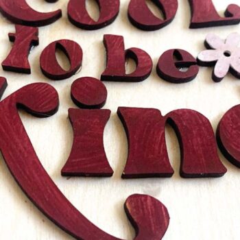 Intra απο ξύλο plywood 3mm-4mm πάχος Be Kind Macrame Wall Hanging Δίασταση 15x15 cm INTRAFABR-74857708 - Image 4