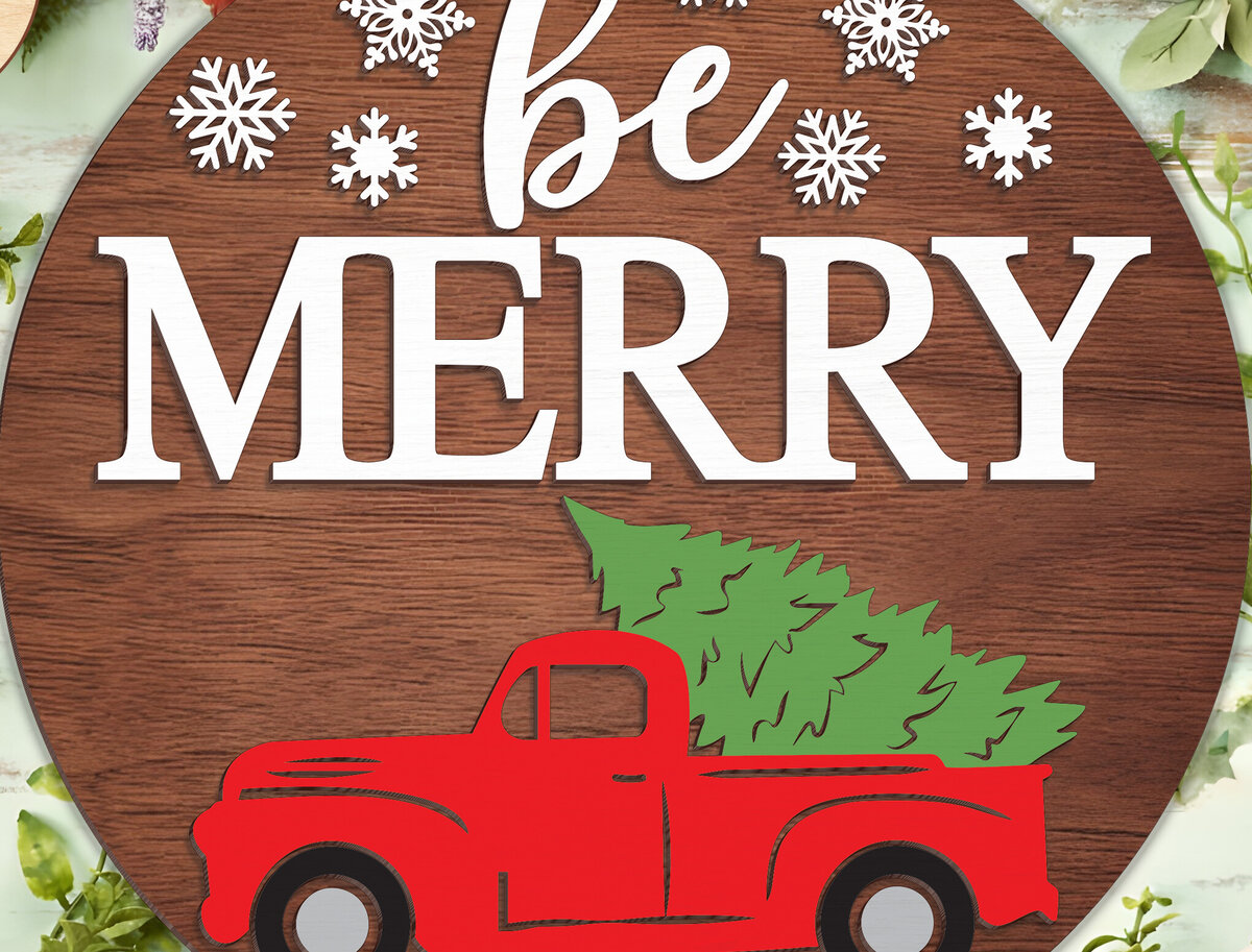Intra απο ξύλο plywood 3mm-4mm πάχος Be Merry Snowflake Sign - Break Jhon Δίασταση 30x30 cm INTRAFABR-95129362 - Image 1
