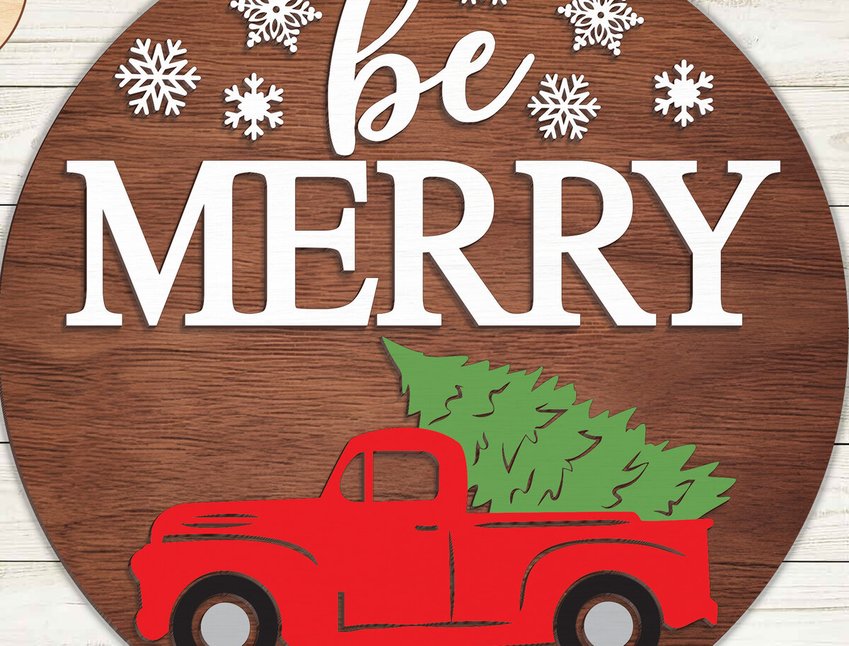 Intra απο ξύλο plywood 3mm-4mm πάχος Be Merry Snowflake Sign - Break Jhon Δίασταση 30x30 cm INTRAFABR-95129362 - Image 2