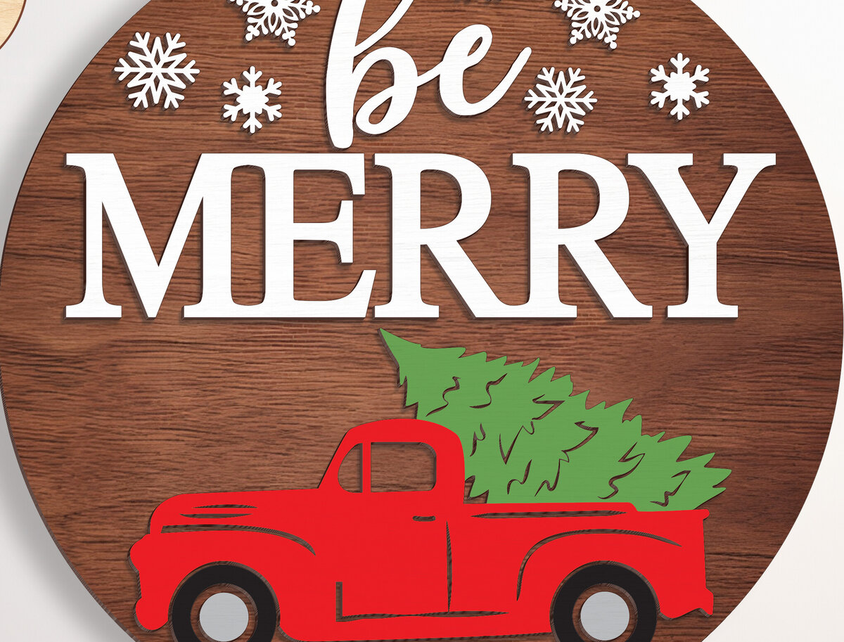 Intra απο ξύλο plywood 3mm-4mm πάχος Be Merry Snowflake Sign - Break Jhon Δίασταση 30x30 cm INTRAFABR-95129362 - Image 3