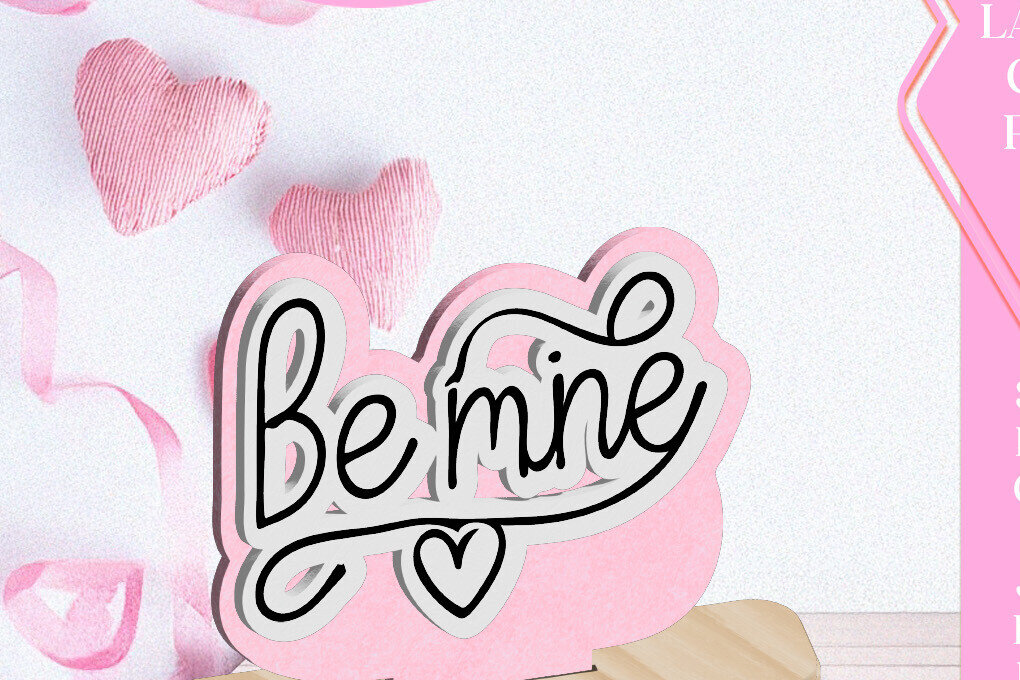 Intra απο ξύλο plywood 3mm-4mm πάχος Be Mine Love Valentine Ornament  Δίασταση 3x3 cm INTRAFABR-113550994