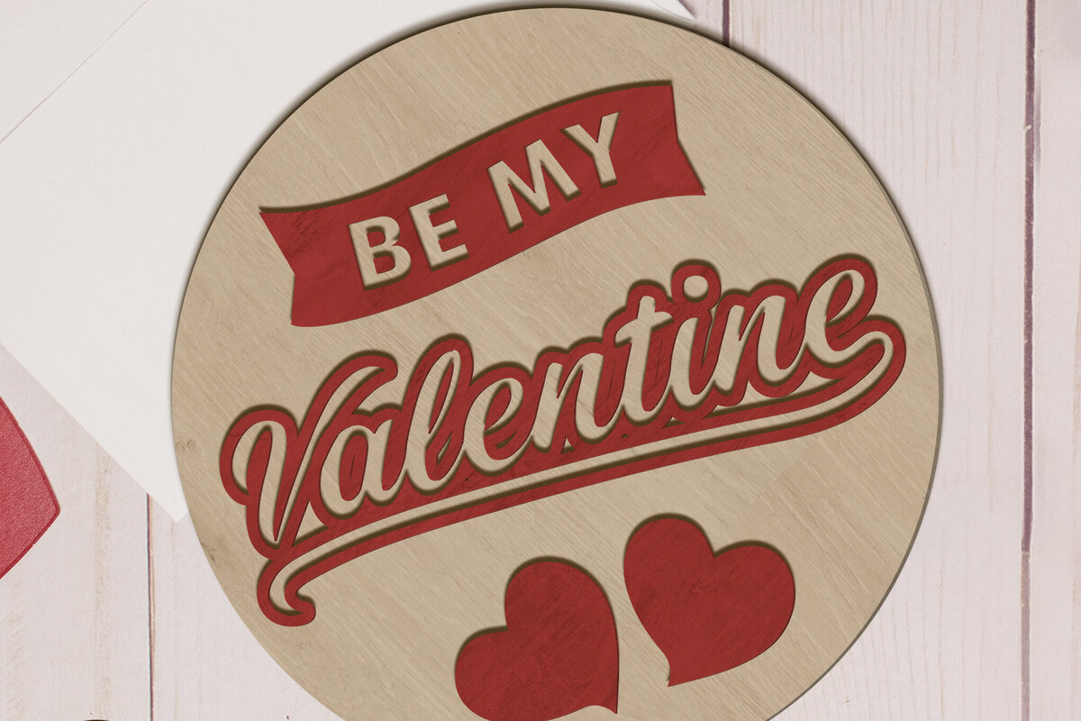 Intra απο ξύλο plywood 3mm-4mm πάχος Be My Valenrine Multilayer Cut Template Δίασταση 15x15 cm INTRAFABR-88376586