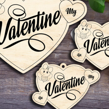 Intra απο ξύλο plywood 3mm-4mm πάχος Be My Valentine Bee Δίασταση 15x15 cm INTRAFABR-30292018 - Image 1