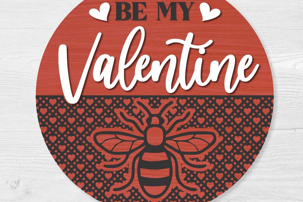 Intra απο ξύλο plywood 3mm-4mm πάχος Be My Valentine Door Sign Δίασταση 11x11 cm INTRAFABR-112792055 - Image 1