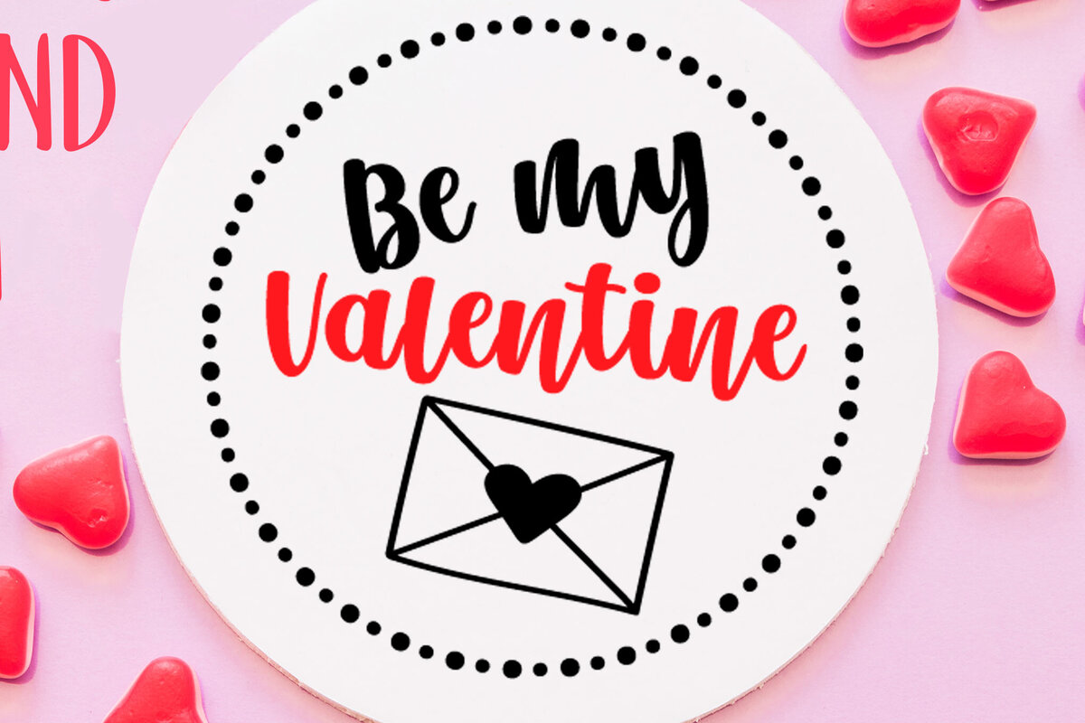 Intra απο ξύλο plywood 3mm-4mm πάχος Be My Valentine . Στρογγυλή πινακίδα Δίασταση 15x15 cm INTRAFABR-83100026 - Image 1