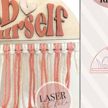 Intra απο ξύλο plywood 3mm-4mm πάχος Be Yourself , Macrame Wall Hanging Δίασταση 40x40 cm INTRAFABR-74729546 - Image 4