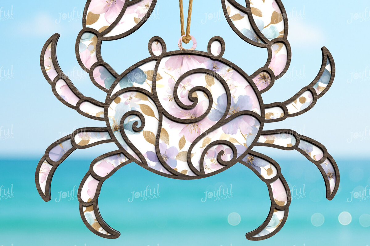 Intra απο ξύλο plywood 3mm-4mm πάχος Παραλία Καβούρι Suncatcher Δίασταση 30x20 cm INTRAFABR-123025468