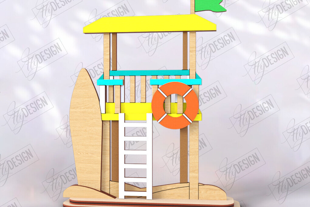 Intra απο ξύλο plywood 3mm-4mm πάχος Κοπή  Stand Παραθαλάσσιων Σπιτιών | Καλοκαίρι Δίασταση 30x20 cm INTRAFABR-122539263 - Image 1