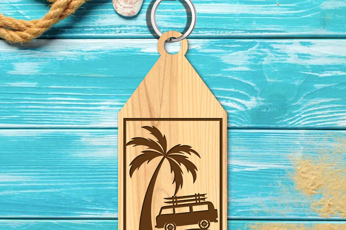 Intra απο ξύλο plywood 3mm-4mm πάχος Μπρελόκ παραλίας Σχεδιασμός Δίασταση 6x6 cm INTRAFABR-102179054