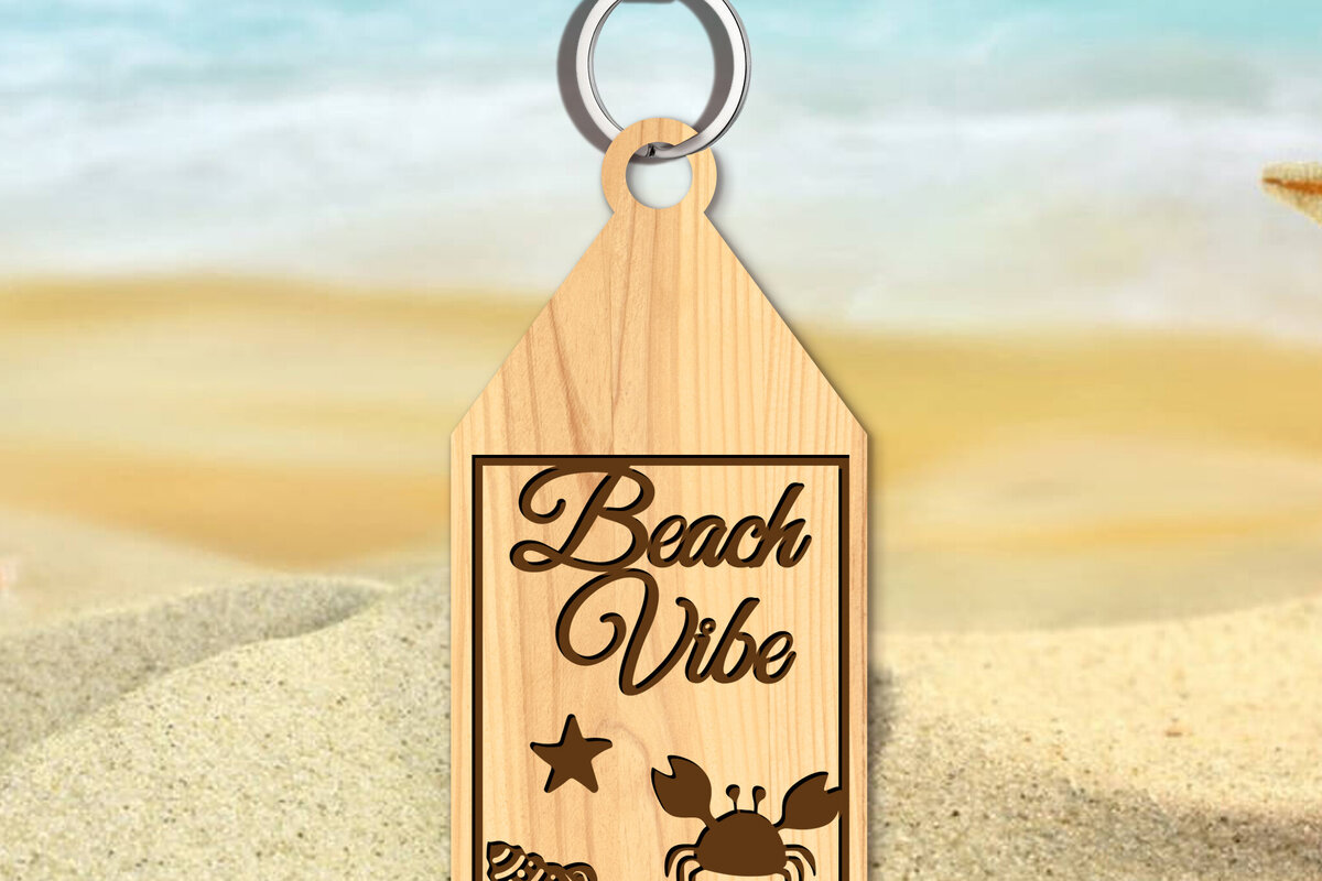 Intra απο ξύλο plywood 3mm-4mm πάχος Μπρελόκ παραλίας Σχεδιασμός Δίασταση 6x6 cm INTRAFABR-102179060