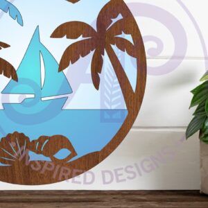 Intra απο ξύλο plywood 3mm-4mm πάχος Πινακίδα τέχνης τοίχου με στρώματα παραλίας, . Δίασταση 10x10 cm INTRAFABR-96344410