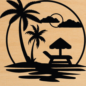 Intra απο ξύλο plywood 3mm-4mm πάχος Beach Metal Wall Art, κοπής με λέιζερ Δίασταση 40x40 cm INTRAFABR-64302655 - Image 1