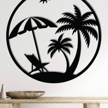 Intra απο ξύλο plywood 3mm-4mm πάχος Beach Metal Art Wall Art Δίασταση 40x40 cm INTRAFABR-112698053 - Image 2