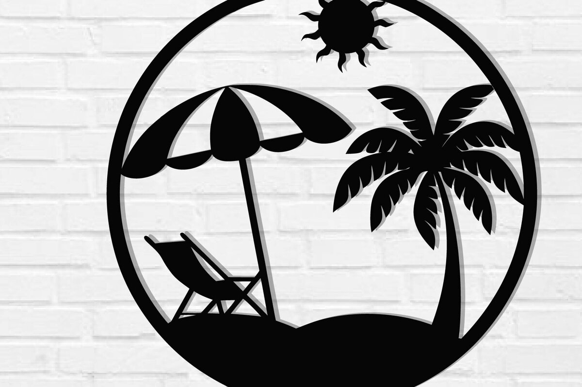 Intra απο ξύλο plywood 3mm-4mm πάχος Beach Metal Art Wall Art Δίασταση 40x40 cm INTRAFABR-112697788