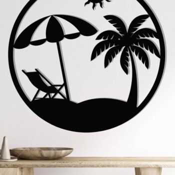 Intra απο ξύλο plywood 3mm-4mm πάχος Beach Metal Art Wall Art Δίασταση 40x40 cm INTRAFABR-112697788 - Image 2