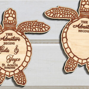 Intra απο ξύλο plywood 3mm-4mm πάχος Παραλία Ocean Turtle Save the Date Magnet Δίασταση 15x15 cm INTRAFABR-99641968