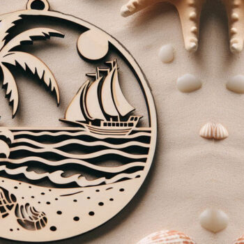 Intra απο ξύλο plywood 3mm-4mm πάχος Διακοσμητικά παραλίας με λέιζερ Δίασταση 4x4 cm INTRAFABR-101611662 - Image 1