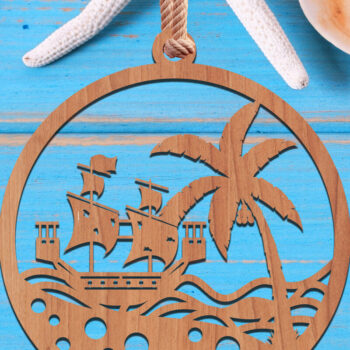 Intra απο ξύλο plywood 3mm-4mm πάχος Δέσμη με στολίδια παραλίας Δίασταση 8x8 cm INTRAFABR-111847979 - Image 3