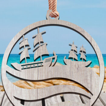 Intra απο ξύλο plywood 3mm-4mm πάχος Δέσμη με στολίδια παραλίας Δίασταση 8x8 cm INTRAFABR-111847988 - Image 2