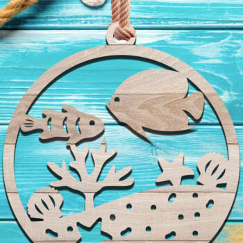 Intra απο ξύλο plywood 3mm-4mm πάχος Δέσμη με στολίδια παραλίας Δίασταση 8x8 cm INTRAFABR-111847988 - Image 4