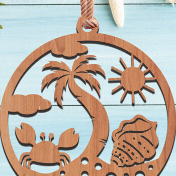 Intra απο ξύλο plywood 3mm-4mm πάχος Δέσμη με στολίδια παραλίας Δίασταση 8x8 cm INTRAFABR-111847996 - Image 2