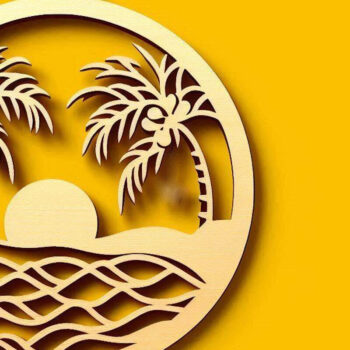 Intra απο ξύλο plywood 3mm-4mm πάχος Δέσμη με στολίδια παραλίας Δίασταση 4x4 cm INTRAFABR-101688060 - Image 2