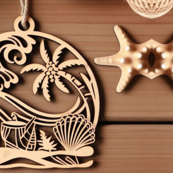 Intra απο ξύλο plywood 3mm-4mm πάχος Δέσμη με στολίδια παραλίας Δίασταση 4x4 cm INTRAFABR-101688060 - Image 5