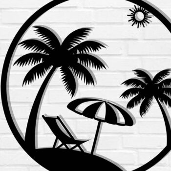 Intra απο ξύλο plywood 3mm-4mm πάχος Διακοσμητικά παραλίας Μεταλλική Τέχνη τοίχου Δίασταση 8x8 cm INTRAFABR-112698594 - Image 1