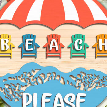 Intra απο ξύλο plywood 3mm-4mm πάχος Beach Please Summer Sign - Break Jhon Δίασταση 30x30 cm INTRAFABR-95035283 - Image 1
