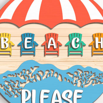 Intra απο ξύλο plywood 3mm-4mm πάχος Beach Please Summer Sign - Break Jhon Δίασταση 30x30 cm INTRAFABR-95035283 - Image 2
